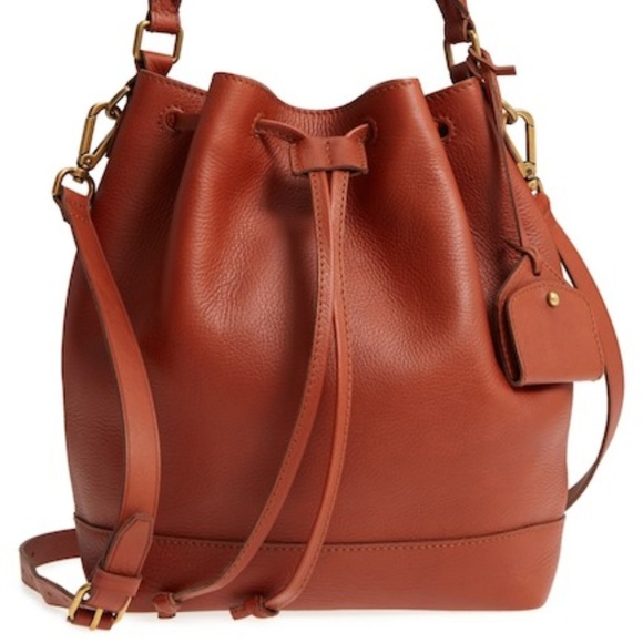 NWT Madewell Brown Leather Bucket Bag - Picture 5 of 8